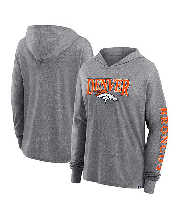 Женский пуловер с капюшоном серого цвета Denver Broncos Classic Outline Fanatics