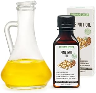 Siberian Pine Nut Oil | 100% Natural Extra Virgin Cold Pressed 100 ml / 3.4 fl oz | Unrefined Raw No-GMO Vegan | Exclusive Healthy Diet Food Grade Best Value Organic