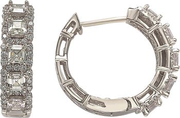 Серьги-кольца Huggie из стерлингового серебра с фианитами Suzy Levian