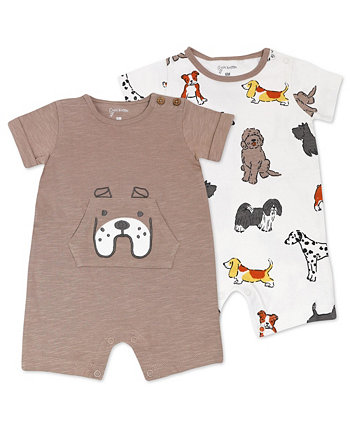 Baby Boys Puppy Print Rompers, Pack of 2 Mac & Moon