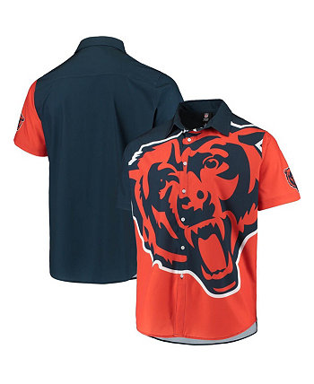 Мужская тканая футболка Orange Chicago Bears с большим логотипом на пуговицах FOCO