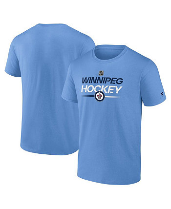 Мужская синяя футболка Winnipeg Jets Authentic Pro Wordmark Alt Logo Fanatics