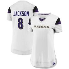 Женский модный топ Fanatics Lamar Jackson White Baltimore Ravens Athena с именем и номером Fanatics