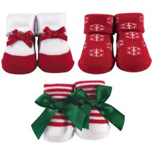 Infant Girl Socks Boxed Giftset, Christmas Snowflake, One Size Hudson Baby