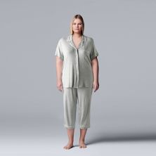 Роскошная пижамная рубашка больших размеров Simply Vera Vera Wang и комплект пижамных капри Simply Vera Vera Wang