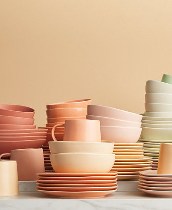Delilah Porcelain Pasta Bowls, Set of 6 Stone Lain