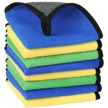 Household Soft Microfiber Kitchen Towels With Hang Loop 8 Packs 12&#34; X 12&#34; Unique Bargains