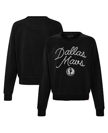 Женский черный пуловер с принтом реглан Dallas Mavericks Ashlyn Sportiqe