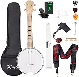 Kmise, 4, Banjolele Banjo Ukulele Concert Size 23 Inch, with Bag Tuner Strap Strings (Pickup Picks Ruler Wrench Bridge) Kmise