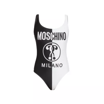 Сплошной купальник с логотипом Moschino