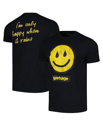 Мужская черная футболка с рисунком Garbage I'm Only Happy When It Rains Manhead Merch