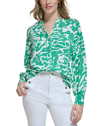 Женская блуза в стиле милитари с анималистическим принтом Karl Lagerfeld Paris