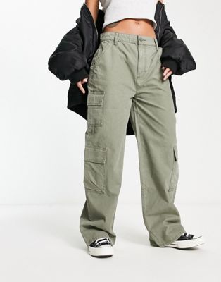  Свободные брюки карго ASOS DESIGN с множеством карманов в хаки для женщин ASOS DESIGN