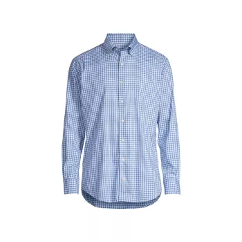 Crown Trenton Gingham Stretch Cotton-Blend Sport Shirt Peter Millar