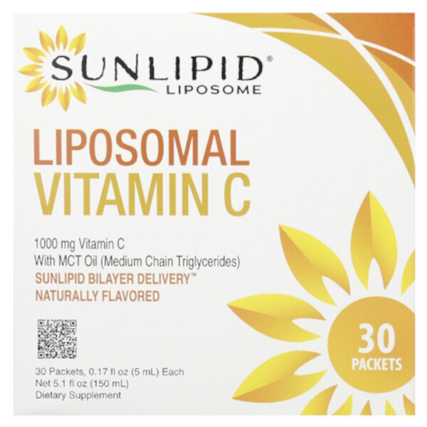 Липосомальный витамин С, натуральный ароматизатор, 30 пакетиков по 0,17 унции (5,0 мл) каждый SunLipid