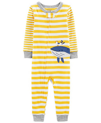 Цельная пижама без стопы с китом для малышей для мальчиков Carter's