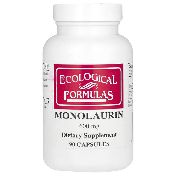 Монолаврин - 600 мг - 90 капсул - Ecological Formulas Ecological Formulas