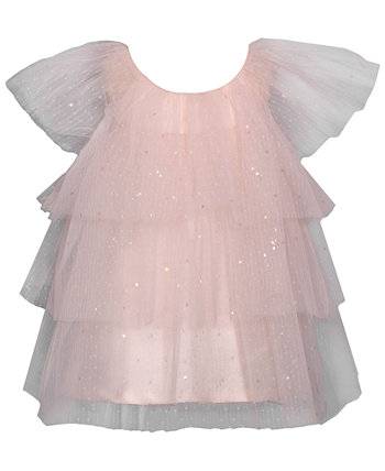 Baby Girls Three Tiered Spangled Tulle Dress Bonnie Baby