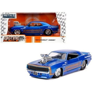 Jada Toys 1969 Chevrolet Camaro Earthshaker Candy Blue With Gold Stripe Bigtime Muscle 1:24 Diecast Model Car Play Vehicle JADA TOYS