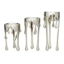 CosmoLiving by Cosmopolitan Dripping Pillar Candle Holder Table Decor 3-piece Set CosmoLiving