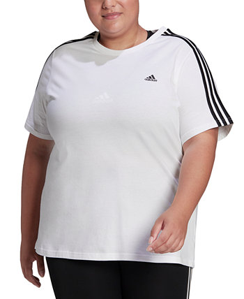 Тонкая футболка с 3 полосками Plus Size Essentials Adidas