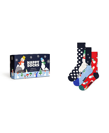 Подарочный набор мужских носков «Снеговик», 3 шт. Happy Socks