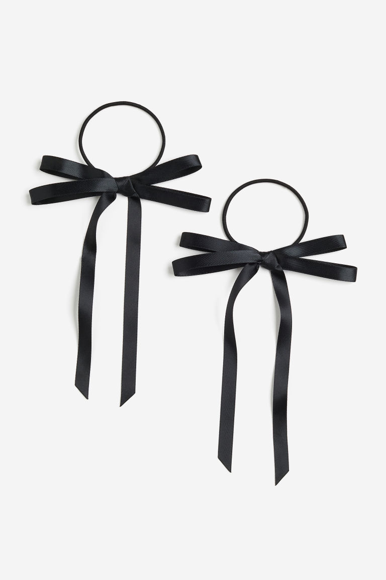 2-pack bow-detail hair elastics H&M