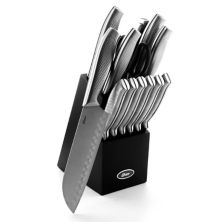 Набор столовых ножей Oster Cocina Edgefield из 14 предметов из нержавеющей стали с черным блоком для ножей Oster Cocina