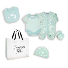 Baby Boys and Girls Celestial 5 Pc Layette Gift Set in Mesh Bag Rock A Bye Baby Boutique