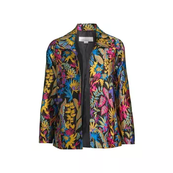 Plus Size Floral Jacquard Easy Jacket Caroline Rose