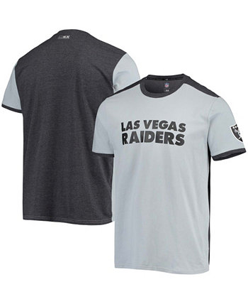 Мужская футболка Las Vegas Raiders с сетчатой спинкой серебристого и черного цветов MSX by Michael Strahan