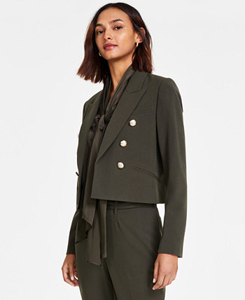 Женская укороченная куртка би-стрейч с лацканами, созданная для Macy's Bar III