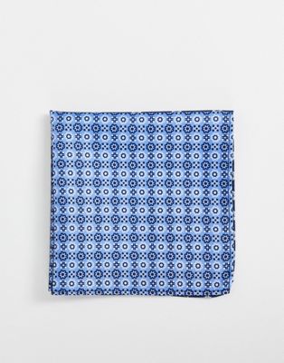 ASOS DESIGN pocket square with 4-way wear design in blue ASOS DESIGN