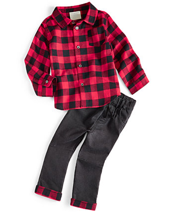 Рубашка и джинсы в клетку для маленьких мальчиков, комплект из 2 предметов, созданный для Macy's First Impressions