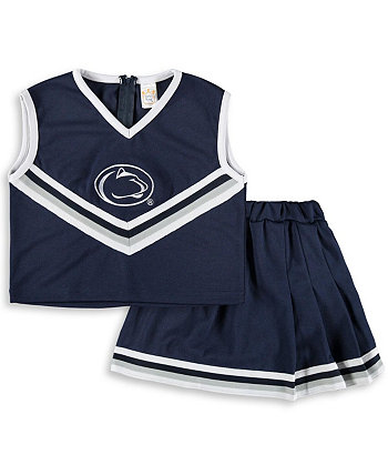 Big Girls Navy Penn State Nittany Lions Two-Piece Cheer Set Little King Apparel