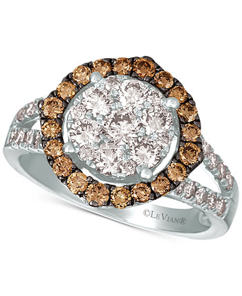 Массивное кольцо с бриллиантом (1-1 / 2 карата) из белого золота 585 пробы Le Vian