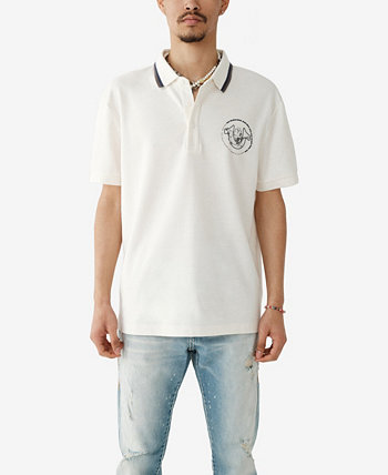 Мужская рубашка-поло с короткими рукавами и непринужденной отделкой True Religion