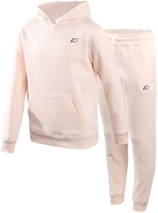 New Balance Girls' Jogger Set - 2 Piece Pullover Fleece Hoodie Sweatshirt and Jogger Sweatpants for Girls (Sizes: 5-16) New Balance