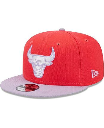 Мужская красно-лавандовая кепка Chicago Bulls 2-Tone Color Pack 9FIFTY Snapback Hat New Era
