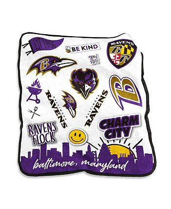 Плюшевое одеяло Baltimore Ravens Native Raschel размером 50 x 60 дюймов Logo Brand
