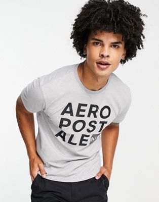 Серая футболка с логотипом Aeropostale спереди AEROPOSTALE