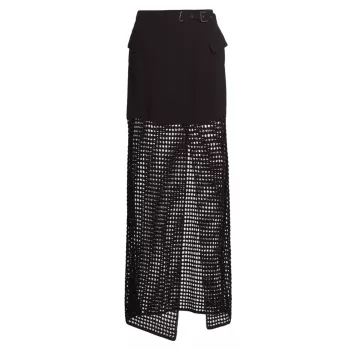 Tyra Belted Crochet Maxi Skirt Nonchalant Label