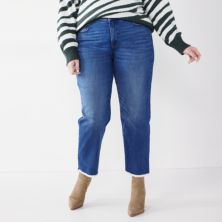 Прямые укороченные джинсы для похудения с высокой талией и высокой талией размера плюс Nine West Nine West