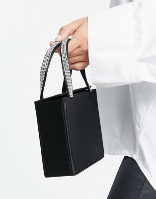 Черная мини-сумка Ever New со стразами в стиле 90-х Ever New