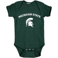 Зеленое боди для новорожденных Michigan State Spartans с аркой и логотипом Unbranded