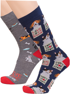 Набор из 2 носков для экипажа Animal Rescue Dog John's Crazy Socks