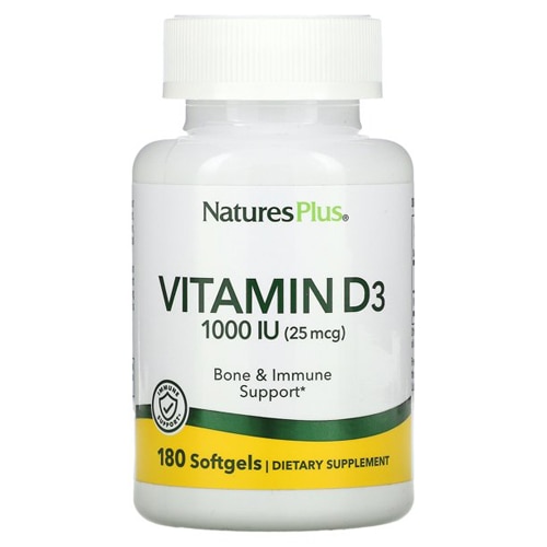 NaturesPlus Витамин D3 — 1000 МЕ — 180 мягких таблеток NaturesPlus
