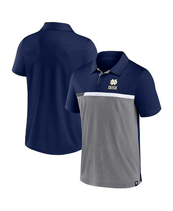 Мужская темно-синяя, серая рубашка-поло Notre Dame Fighting Irish Big and Tall Profile