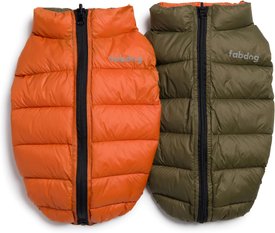 fabdog Pack N' Go Reversible Solid Dog Puffer Coat Fabdog