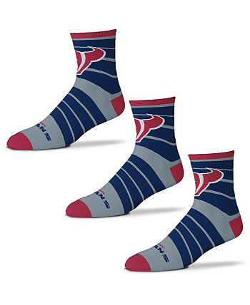 Мужские носки Houston Texans из трех пар носков Quad For Bare Feet
